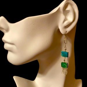 Silver Tone & Turquoise Earring Set